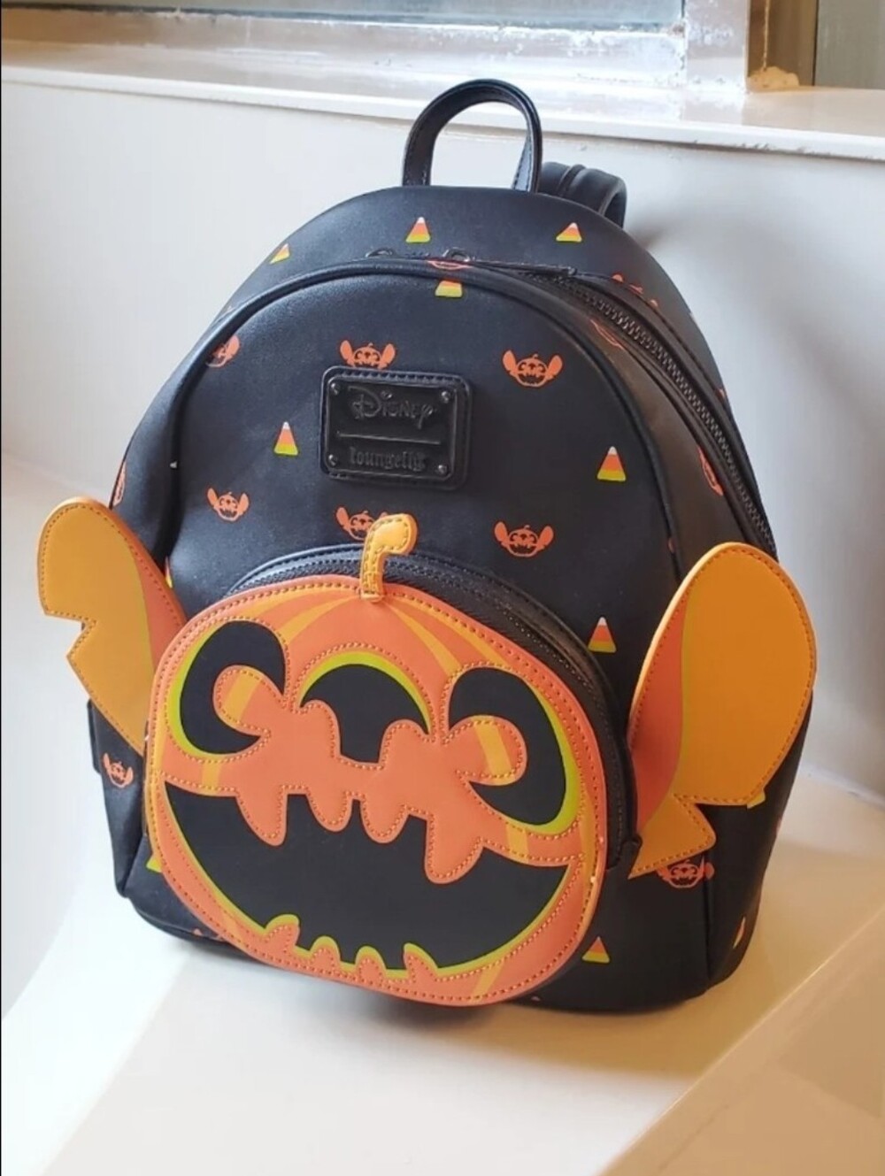 Loungefly Disney Stitch Figural Pumpkin Halloween Mini Backpack NWT